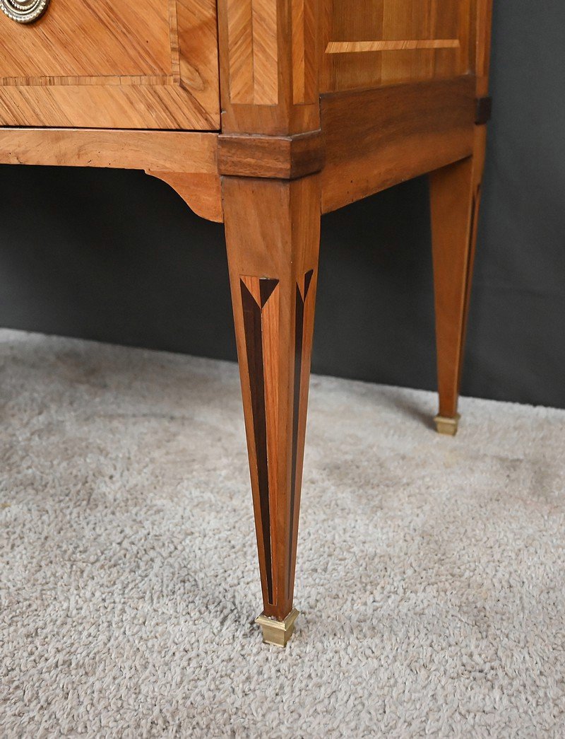 Commode Sauteuse en Marqueterie, Style Louis XVI – 1re partie XXe-photo-4