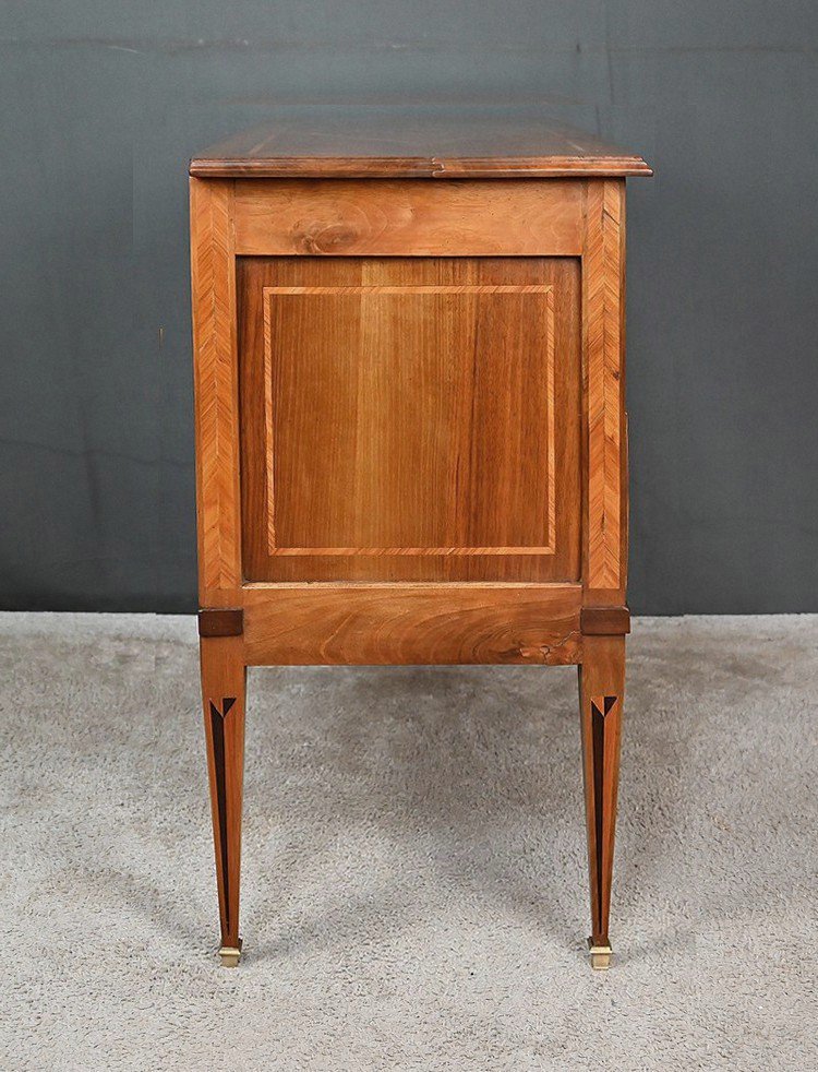 Commode Sauteuse en Marqueterie, Style Louis XVI – 1re partie XXe-photo-6