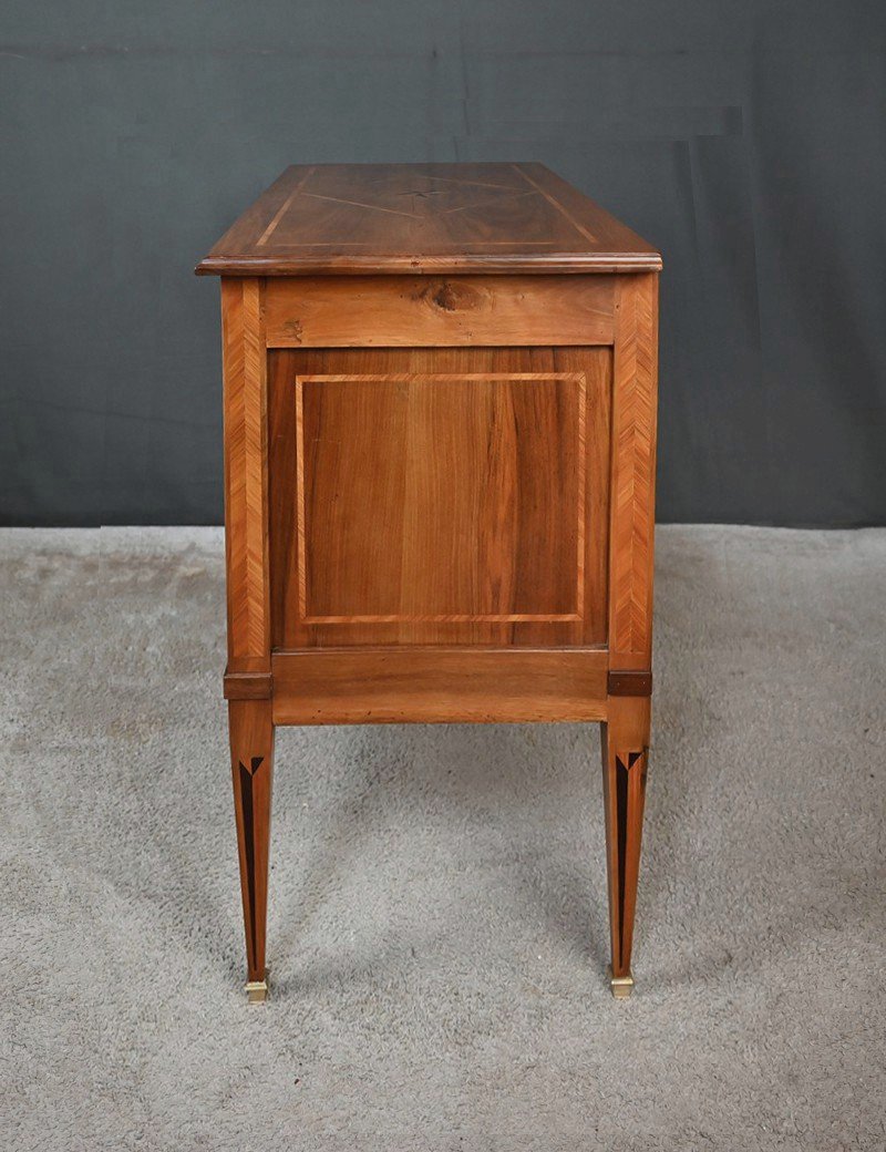 Commode Sauteuse en Marqueterie, Style Louis XVI – 1re partie XXe-photo-7