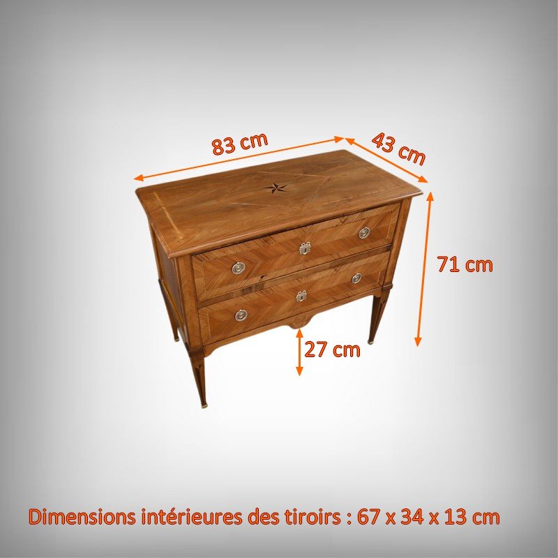 Commode Sauteuse en Marqueterie, Style Louis XVI – 1re partie XXe-photo-8