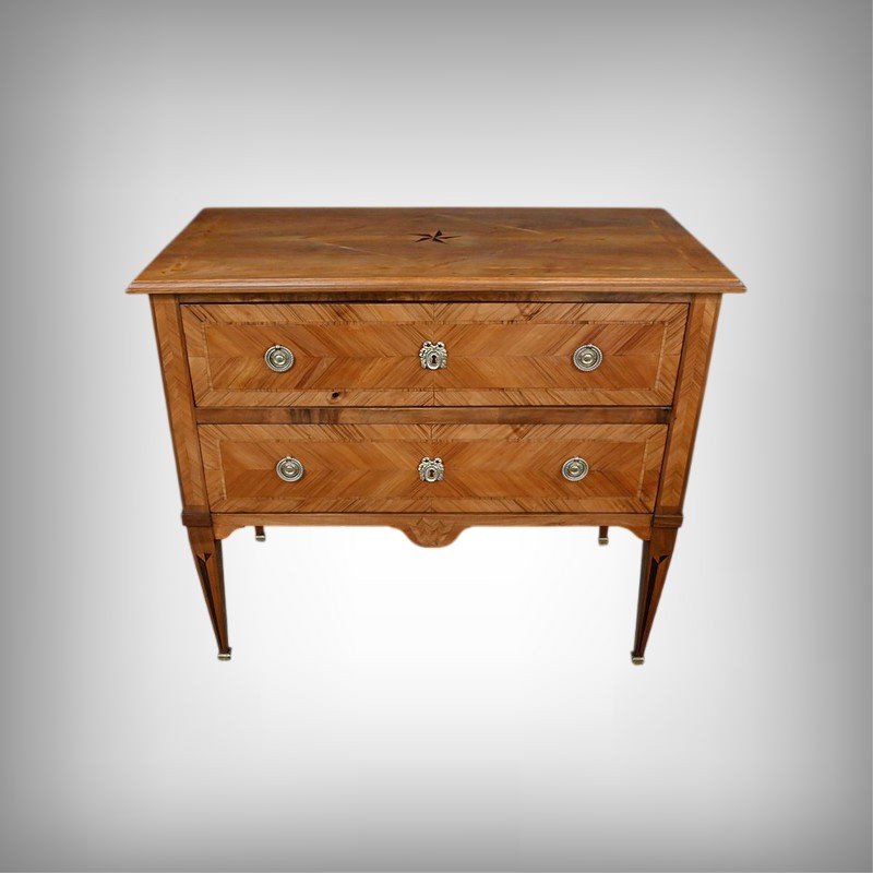 Commode Sauteuse en Marqueterie, Style Louis XVI – 1re partie XXe