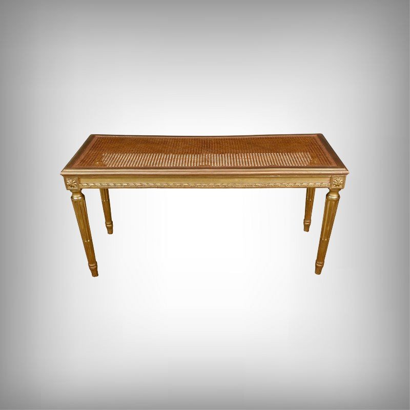 Banquette en Bois Doré, style Louis XVI – Début XXe-photo-2