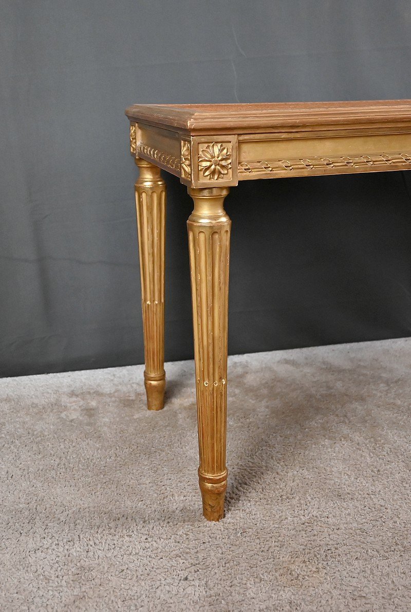 Banquette en Bois Doré, style Louis XVI – Début XXe-photo-4