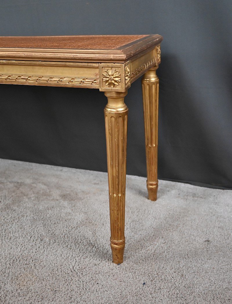 Banquette en Bois Doré, style Louis XVI – Début XXe-photo-5