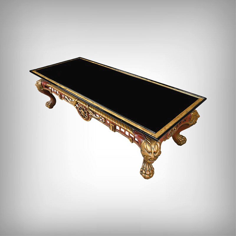 Grande Table Basse Impériale avec plateau de verre, Chine – XXe-photo-2
