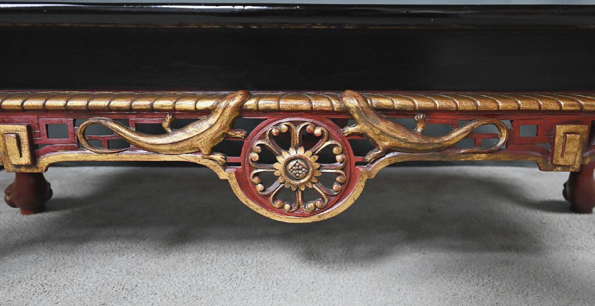 Grande Table Basse Impériale avec plateau de verre, Chine – XXe-photo-2