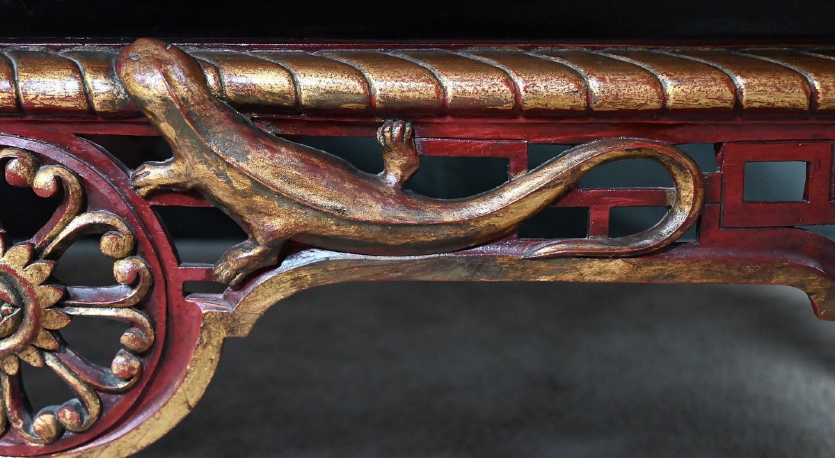 Grande Table Basse Impériale avec plateau de verre, Chine – XXe-photo-3