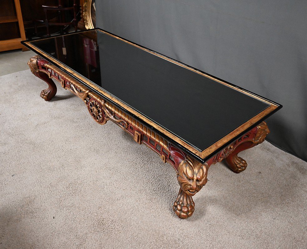 Grande Table Basse Impériale avec plateau de verre, Chine – XXe-photo-4