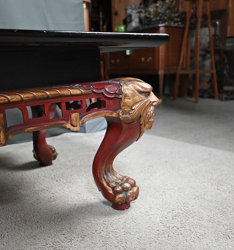 Grande Table Basse Impériale avec plateau de verre, Chine – XXe-photo-5