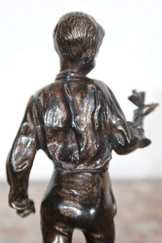  Bronze « Garçon à La Toupie » - Fin XIXe -photo-8