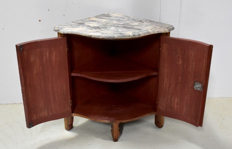 Corner Cabinet In Walnut, Louis XV - Eighteenth-photo-4