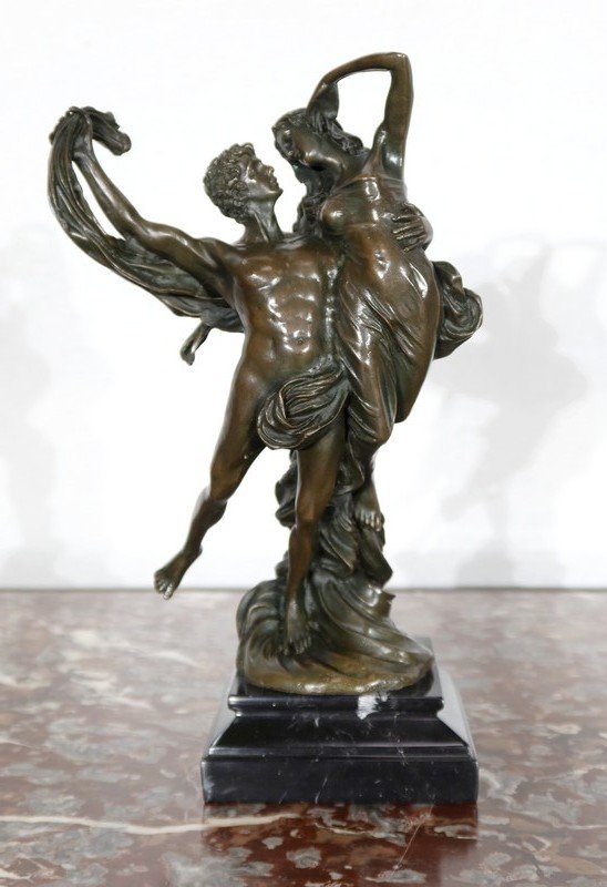  Bronze « Couple De Danseurs Enlacés », De Sartorisio - 1900 