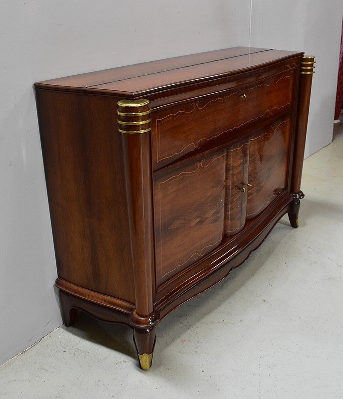 Exceptional Ceremonial Buffet In Rio Rosewood And Sycamore, Attributed To J. Leleu - 1940-photo-2