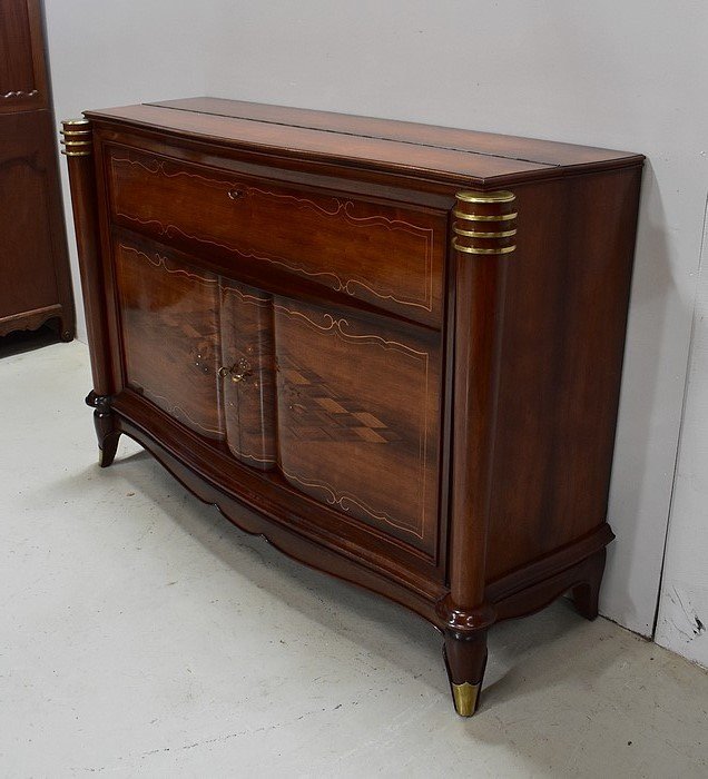 Exceptional Ceremonial Buffet In Rio Rosewood And Sycamore, Attributed To J. Leleu - 1940-photo-3