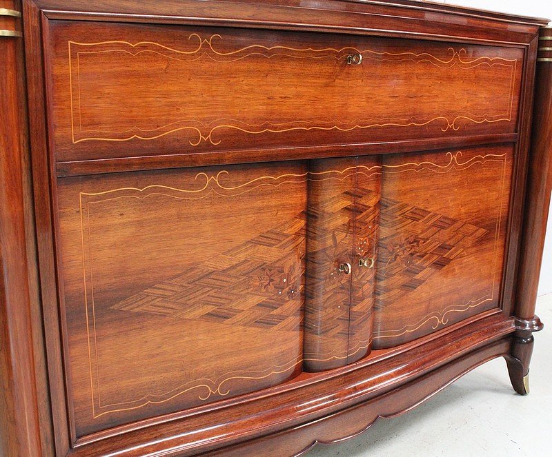 Exceptional Ceremonial Buffet In Rio Rosewood And Sycamore, Attributed To J. Leleu - 1940-photo-3