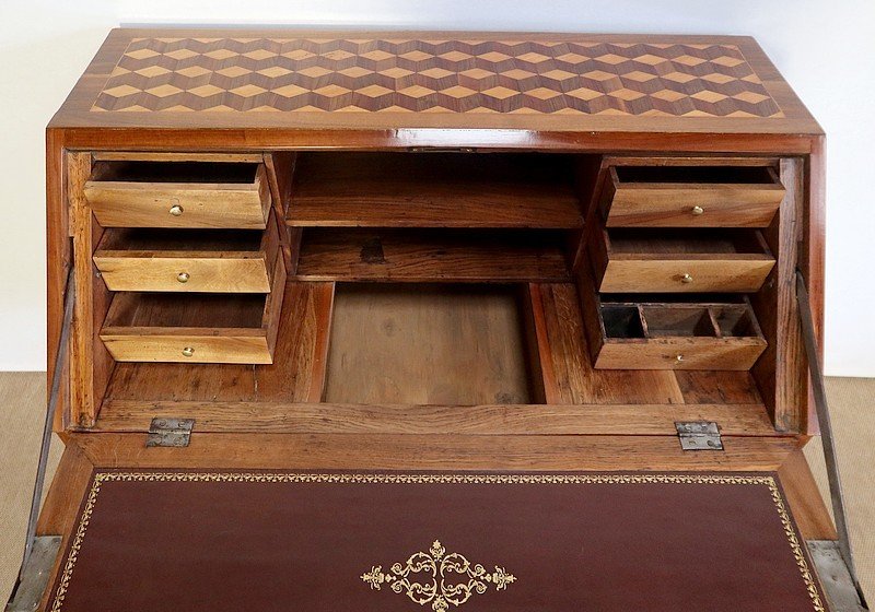  Bureau De Pente En Noyer, époque Louis XVI– XVIIIe -photo-3