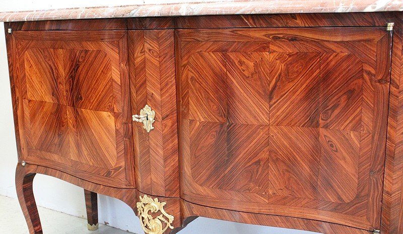 Sideboard Buffet In Violet Wood, Louis XV Style - Late Nineteenth-photo-3