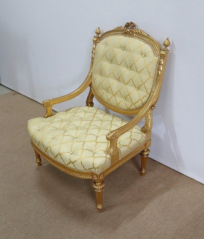 Pair Of Armchairs A La Reine Louis XVI, Napoleon III Period - Mid-19th Century-photo-4