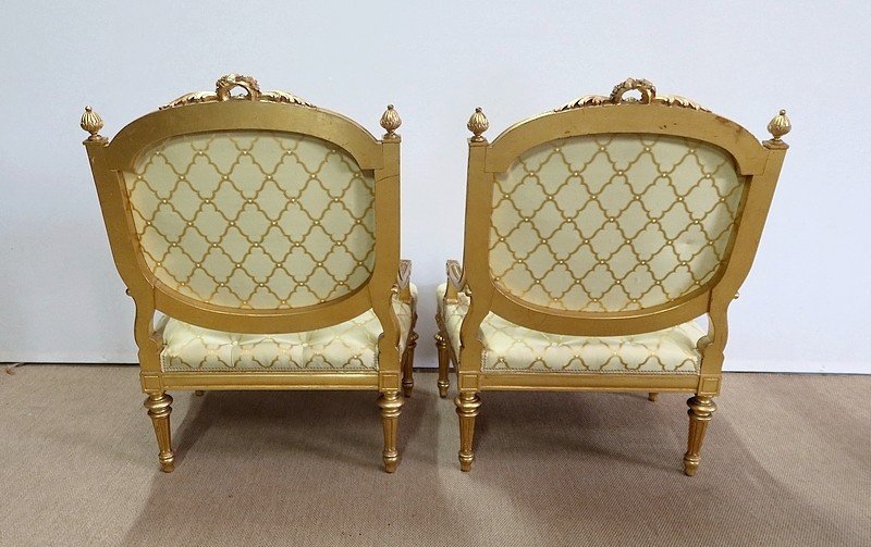 Pair Of Armchairs A La Reine Louis XVI, Napoleon III Period - Mid-19th Century-photo-7