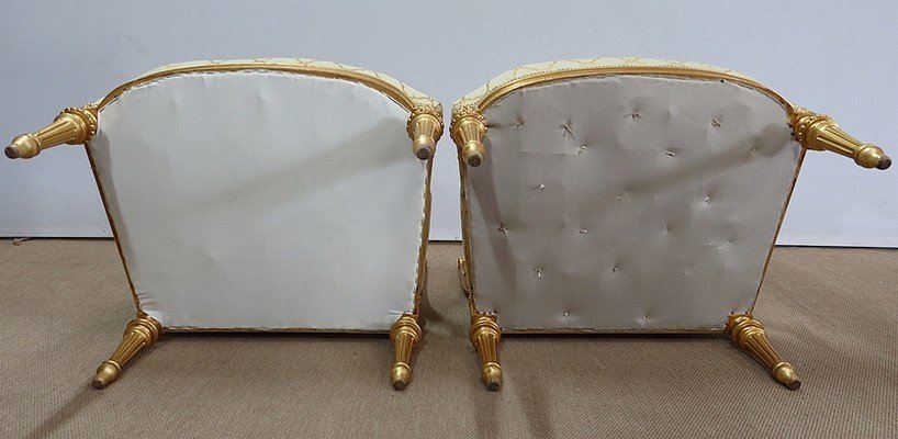  Paire De Fauteuils à La Reine Louis XVI, époque Napoléon III – Milieu XIXème -photo-8