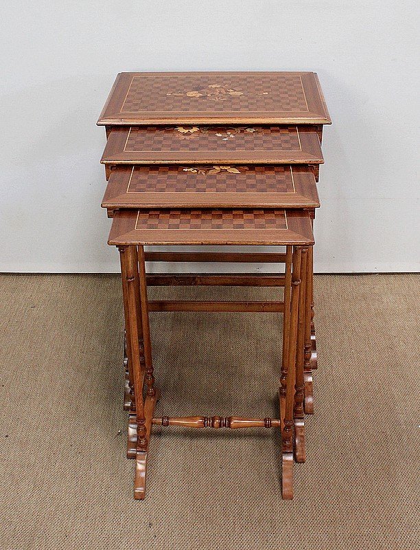 Nesting Tables In Marquetry - Period 1900-photo-4