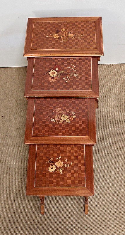 Nesting Tables In Marquetry - Period 1900-photo-1