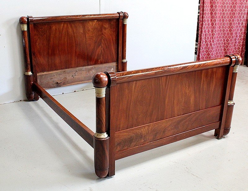  Lit De Milieu En Placage D’acajou De Cuba, Style Empire – Milieu XIXe -photo-2