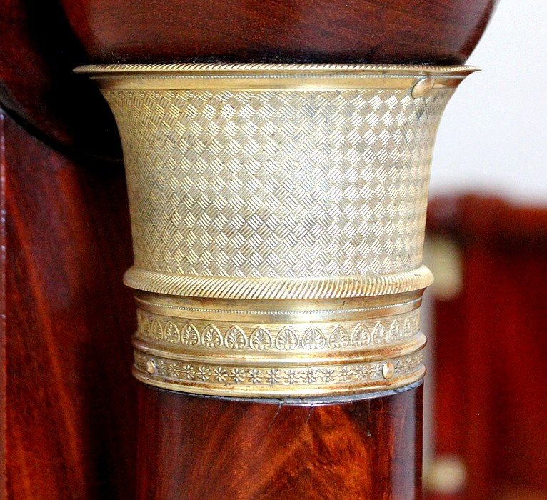  Lit De Milieu En Placage D’acajou De Cuba, Style Empire – Milieu XIXe -photo-6