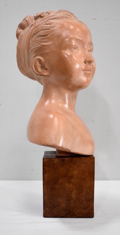 Terracotta Bust Of Louise Brongniart, After Houdon - 1900-photo-6