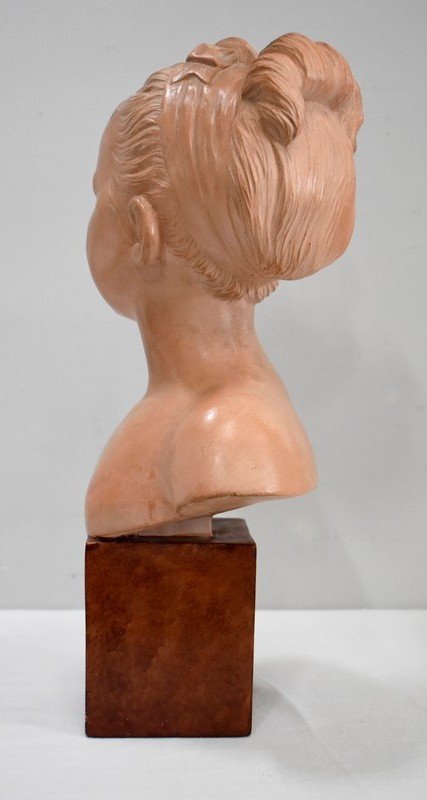  Buste En Terre Cuite De Louise Brongniart, D’après Houdon – 1900 -photo-7