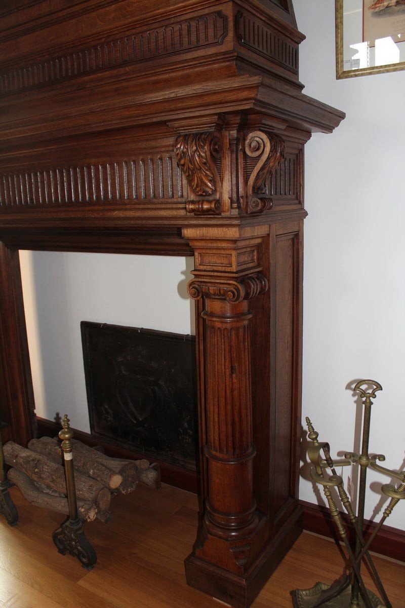 20th Century Oak Castle Fireplace-photo-2