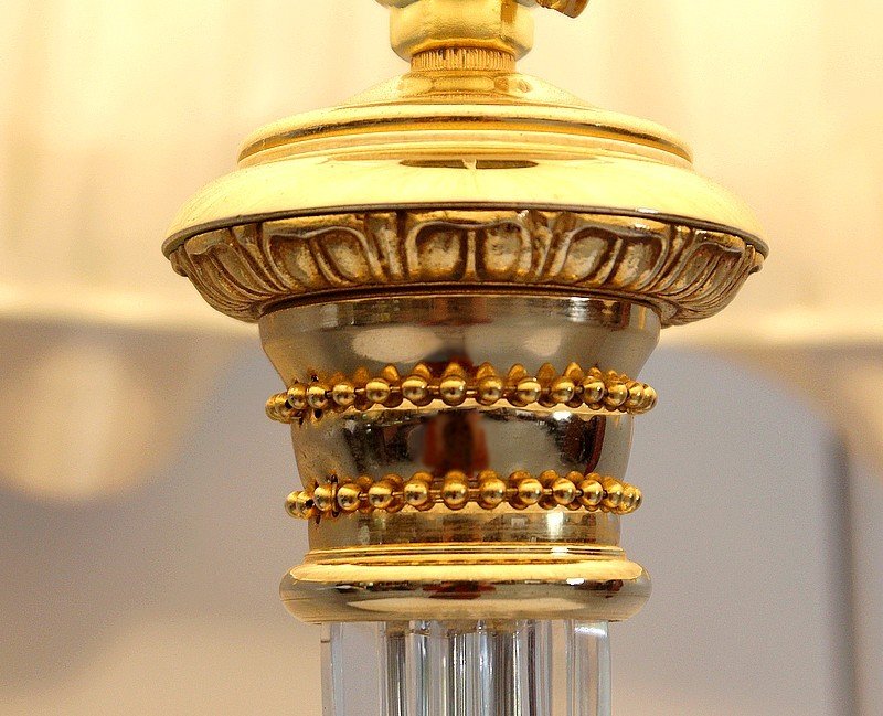  Lampe En Cristal Taillé, Dans Le Goût Restauration – 1940 -photo-3