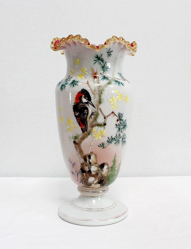 Important Pair Of Opaline Vases - 1900-photo-4
