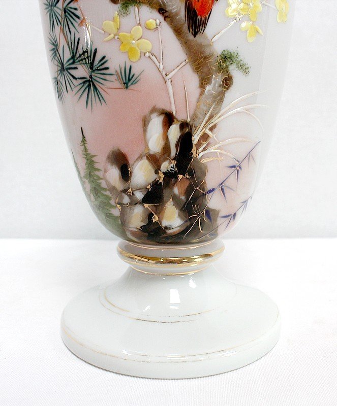 Important Pair Of Opaline Vases - 1900-photo-8