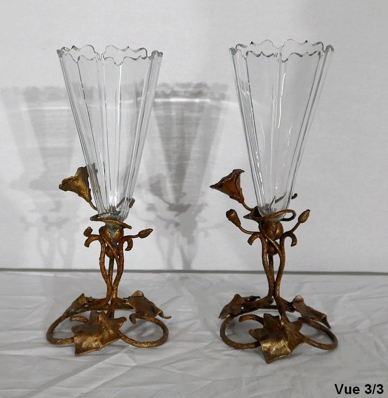  Paire De Vases En Cristal, époque Art Nouveau – 1900 -photo-7