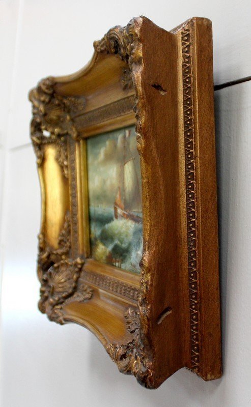 Pair Of Marine Paintings - 1st Part Twentieth-photo-4