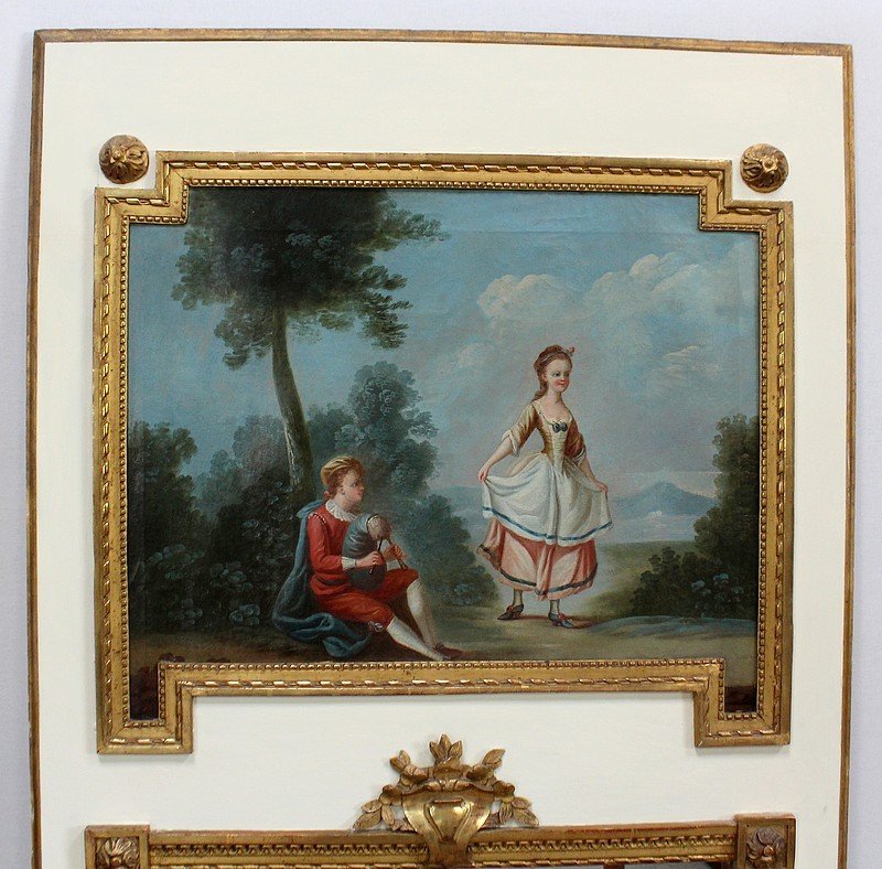  Grand Miroir Trumeau, Style Louis XVI - 2ème Moitié Du XIXe -photo-4