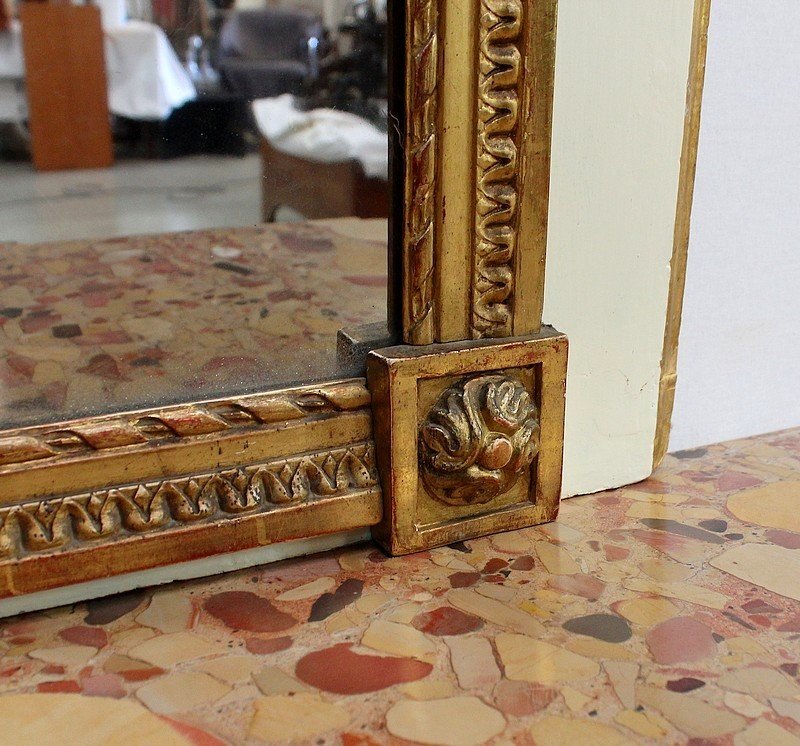 Large Trumeau Mirror, Louis XVI Style - 2nd Half Of The Nineteenth-photo-7