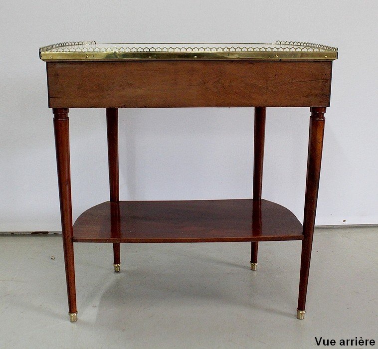  Petite Console En Acajou Massif Et Marbre, époque Louis XVI – XVIIIe -photo-7