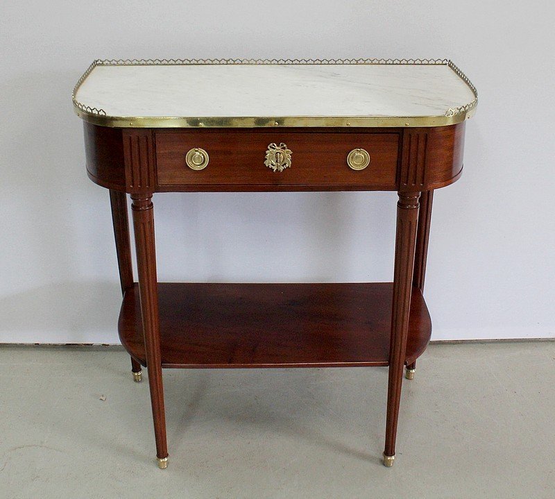  Petite Console En Acajou Massif Et Marbre, époque Louis XVI – XVIIIe 