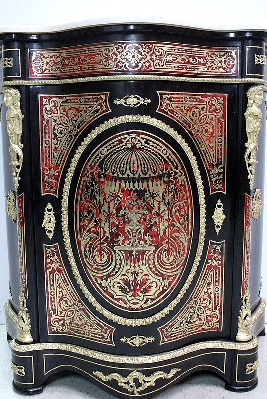 Meuble En Marqueterie `boulle`, époque Napoléon III - Milieu XIXe -photo-1