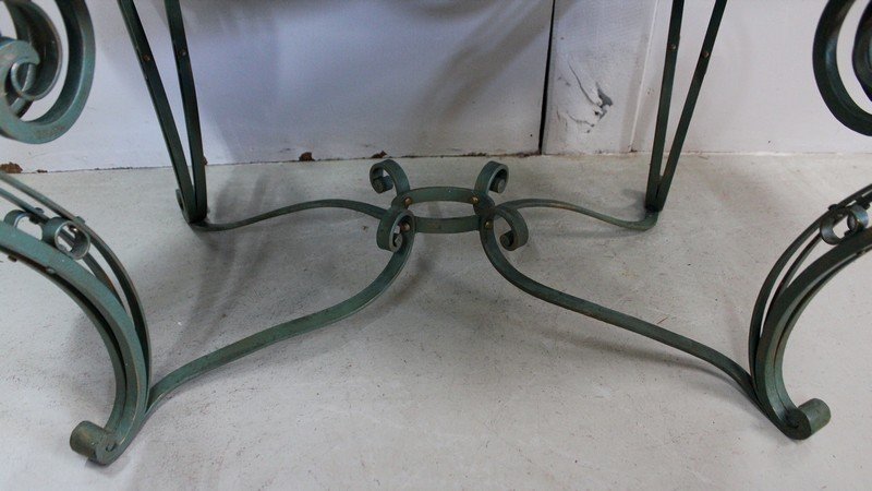 Marble And Wrought Iron Coffee Table – 1950-photo-4