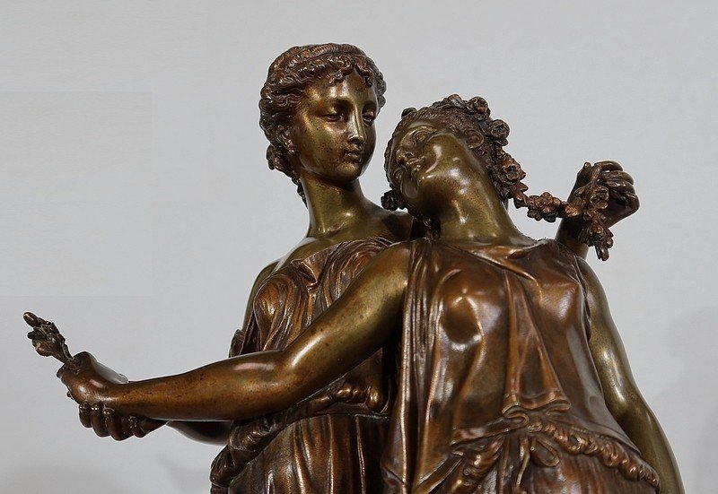  Important Bronze « Jeunes Romaines » De H. Dumaige – XIXe -photo-3