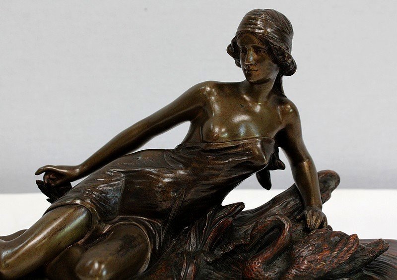  Bronze « Rêverie Au Bord Du Lac », De E. Drouot – 1900 -photo-4