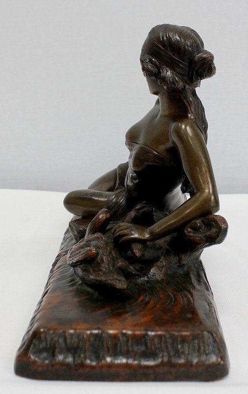  Bronze « Rêverie Au Bord Du Lac », De E. Drouot – 1900 -photo-7