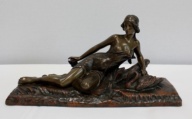  Bronze « Rêverie Au Bord Du Lac », De E. Drouot – 1900 