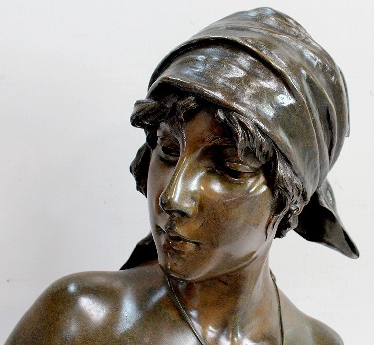  Bronze « Fille De Bohème » De E. Villanis – Début XXe -photo-1