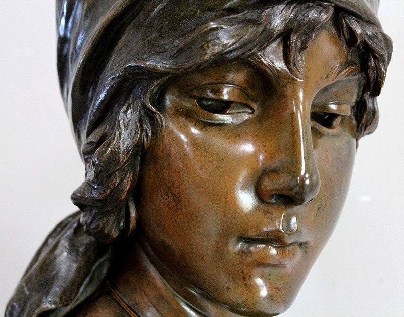  Bronze « Fille De Bohème » De E. Villanis – Début XXe -photo-4