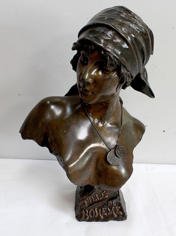  Bronze « Fille De Bohème » De E. Villanis – Début XXe 