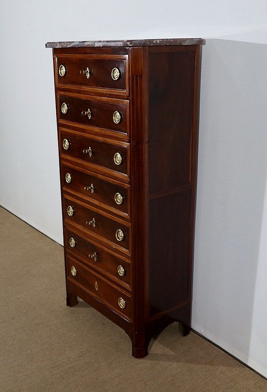 Small Semainier In Cuban Mahogany And Light Mahogany, Louis XVI Period - Eighteenth-photo-3